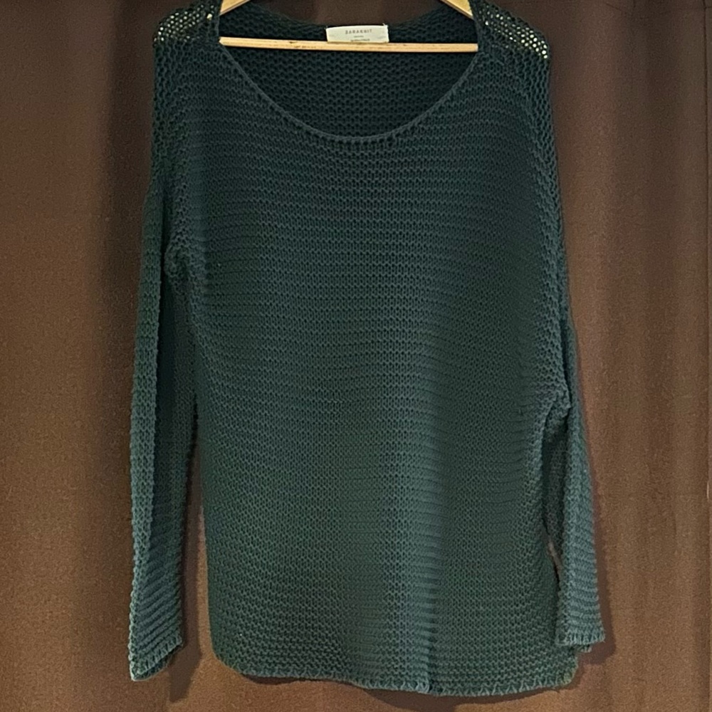 Favorite Dark Green Zara Knit Sweater